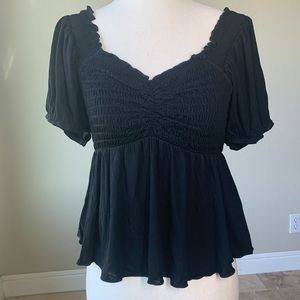NWT Entro black smock crop top